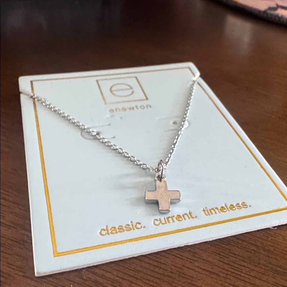Enewton 16" Necklace Gold - Signature Cross Sterling Charm $52 NEW - Picture 3 of 4